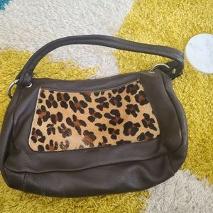Purse, Brown Leopard design, Leather
